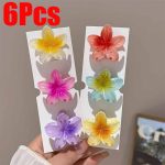Hawaiian Gradient Flower Hair Clips