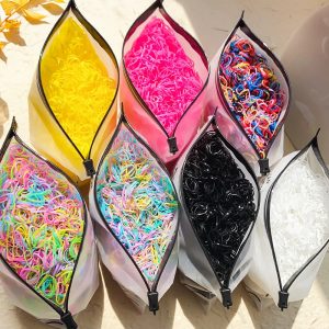 Girls' Colorful Disposable Rubber Band Hair Ties – Perfect for Kids