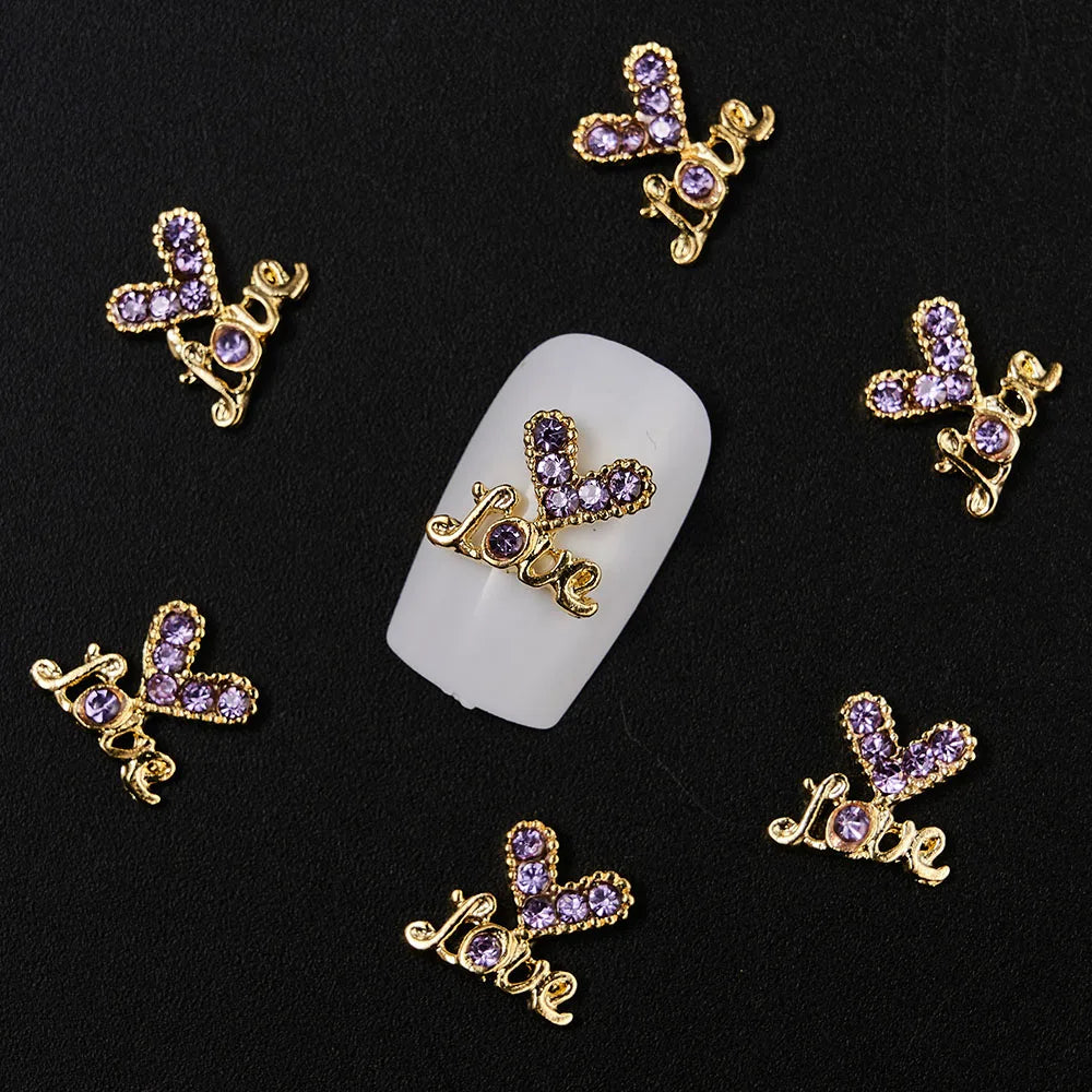 10Pcs Kawaii Cartoon Bear Rhinestone Nail Charms - Image 12