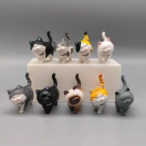 Adorable 9pcs Kawaii Cat Figurines β Perfect for Home Decor