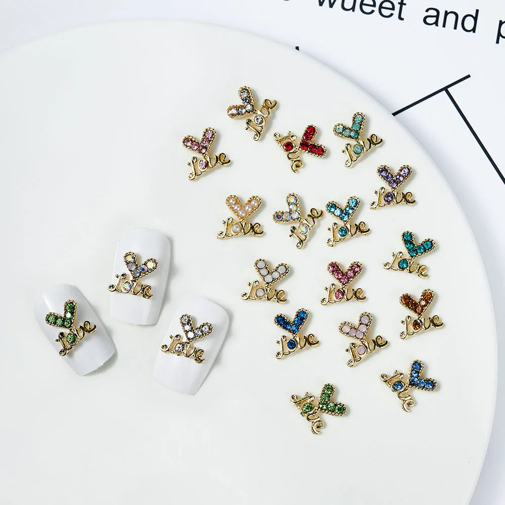 10Pcs Kawaii Cartoon Bear Rhinestone Nail Charms - Image 6