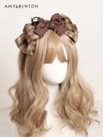 Retro Sweet Plaid Hair Band – Kawaii Lolita Woolen Bow Hair Accessories