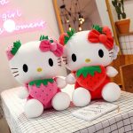 Kawaii Sanrio Hello Kitty Plush – Adorable Strawberry KT Cat Pillow Doll