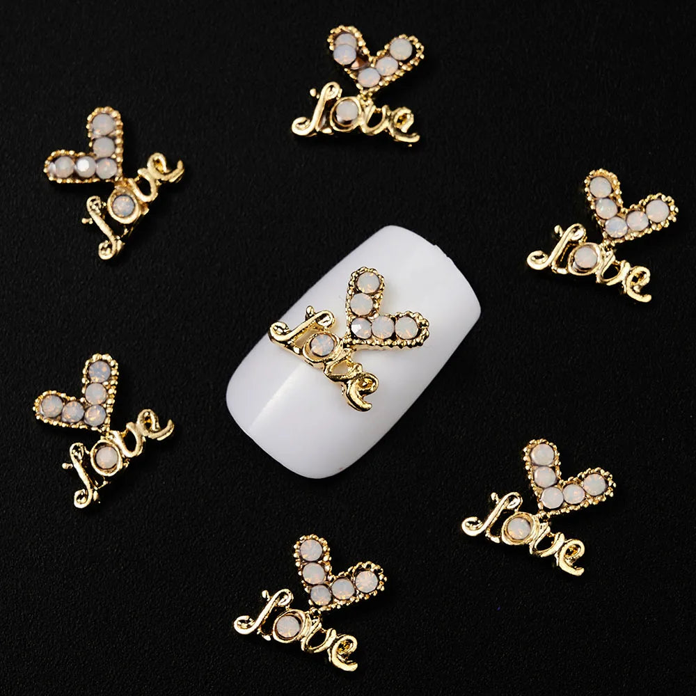 10Pcs Kawaii Cartoon Bear Rhinestone Nail Charms - Image 15